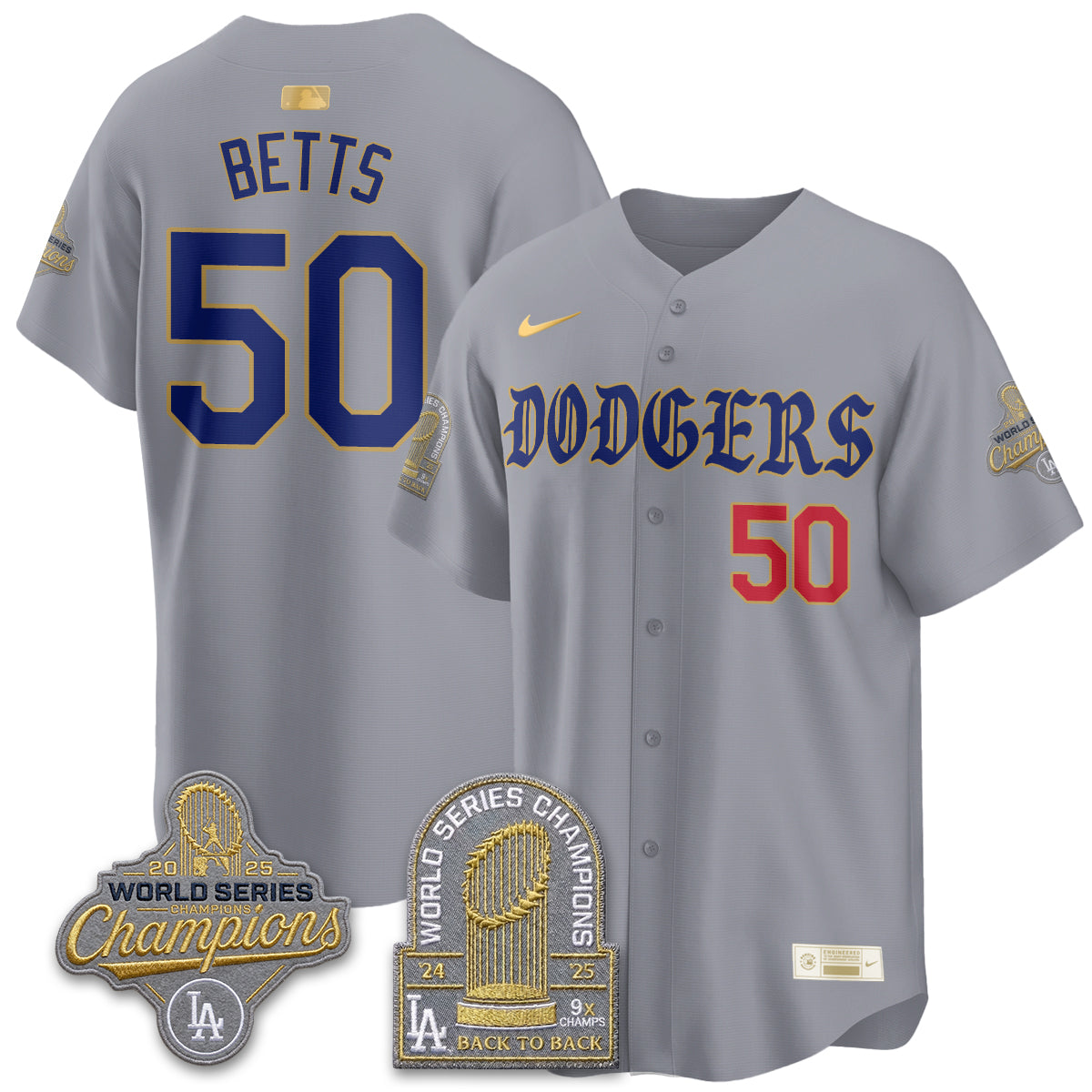 Los Angeles Dodgers Vapor Limited Jersey - Back to Back 9x Champs - All Stitched