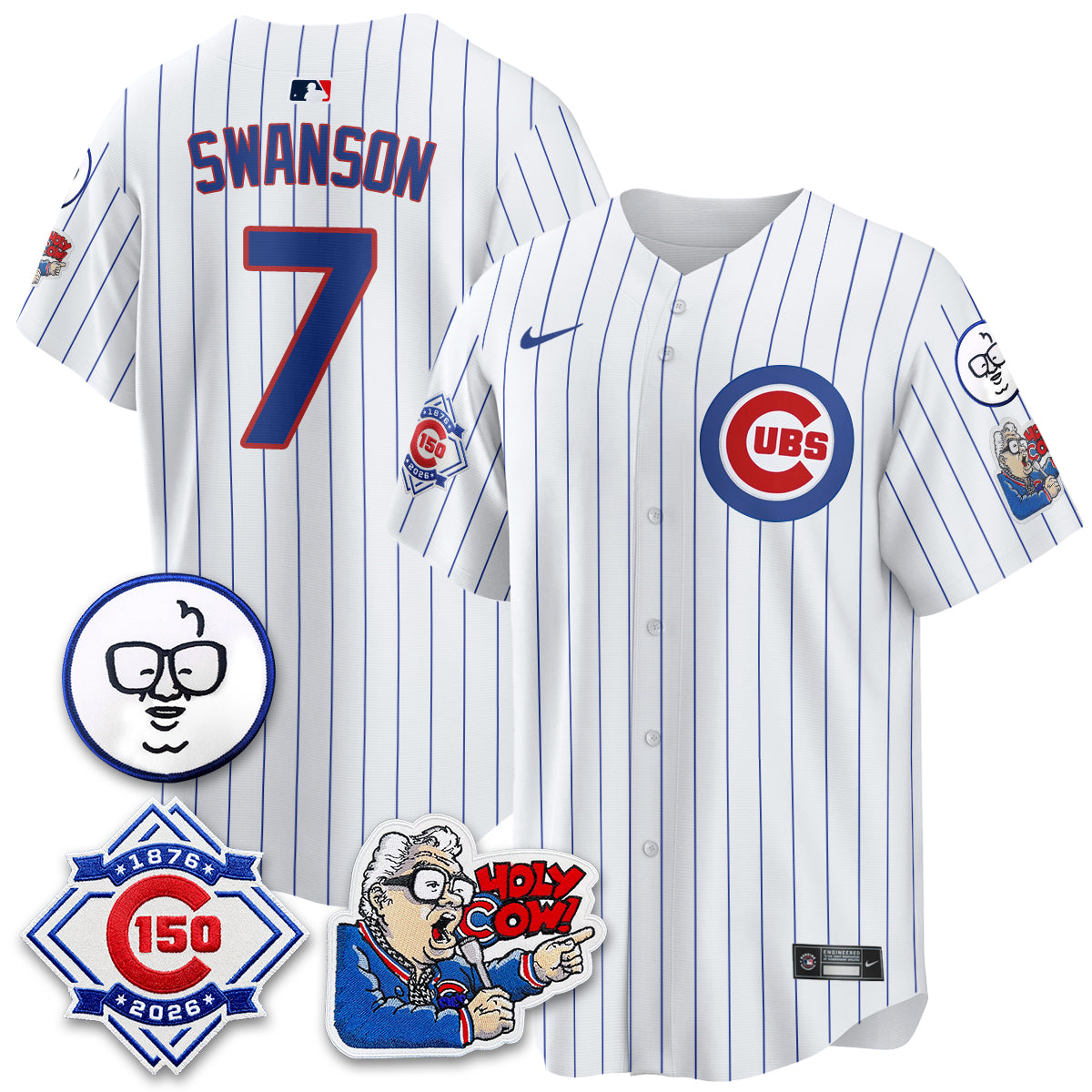 CHC 150th Anniversary Harry Caray Holy Cow Vapor Premier Limited Jersey - All Stitched V2