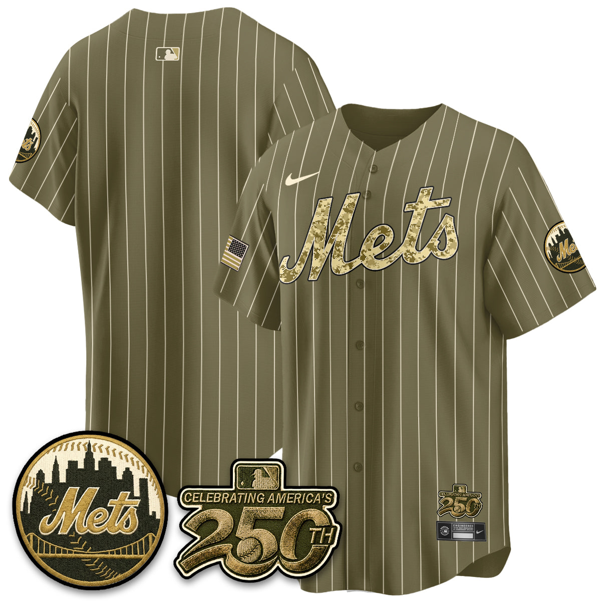 New York Mets Armed Forces Day Vapor Premier Limited Jersey - All Stitched V2