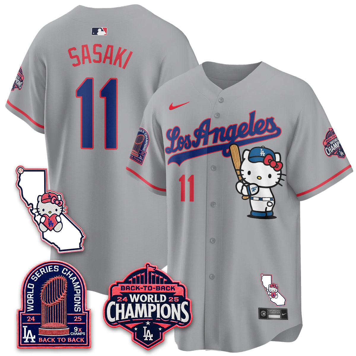 Los Angeles Dodgers x Meow KT 2026 Vapor Jersey - All Stitched - V4