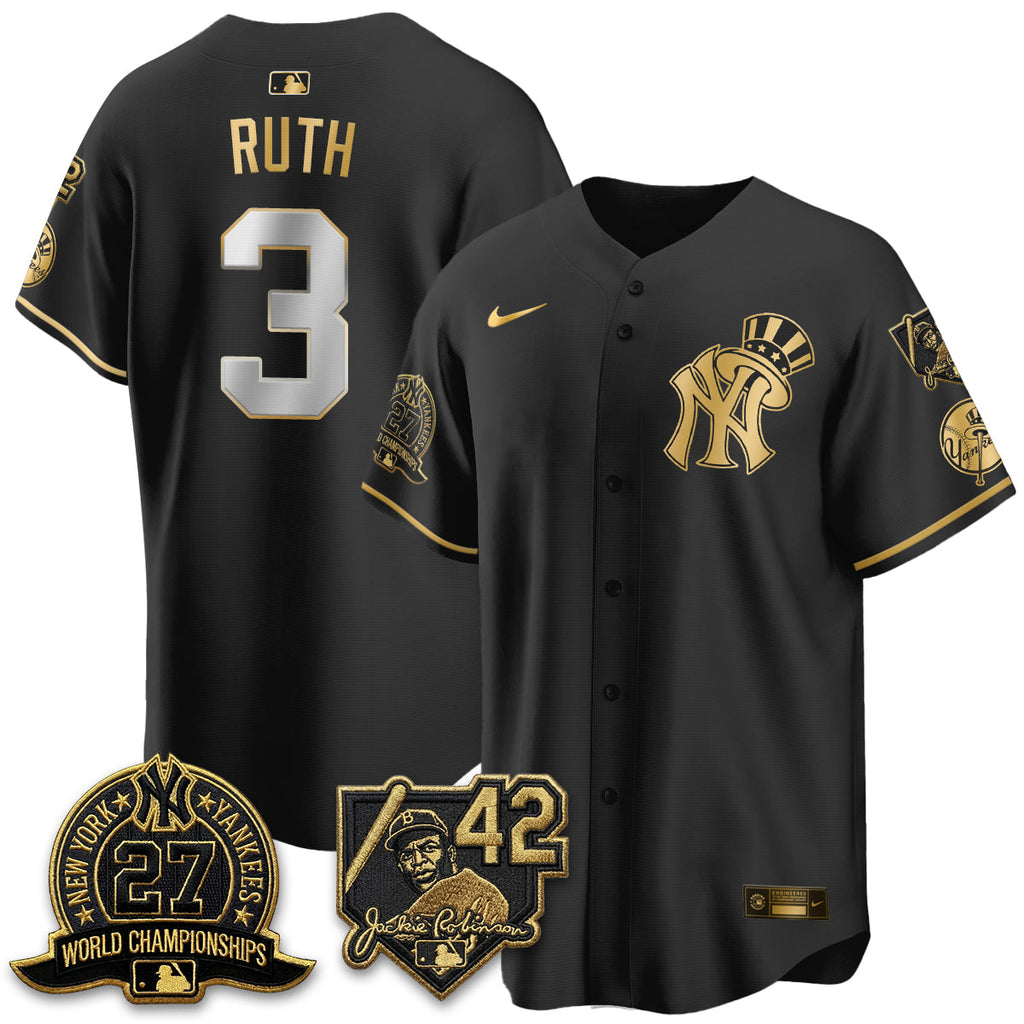 New York Yankees 2026 Jackie Robinson Day Vapor Limited Gold Edition Jersey - All Stitched - V2