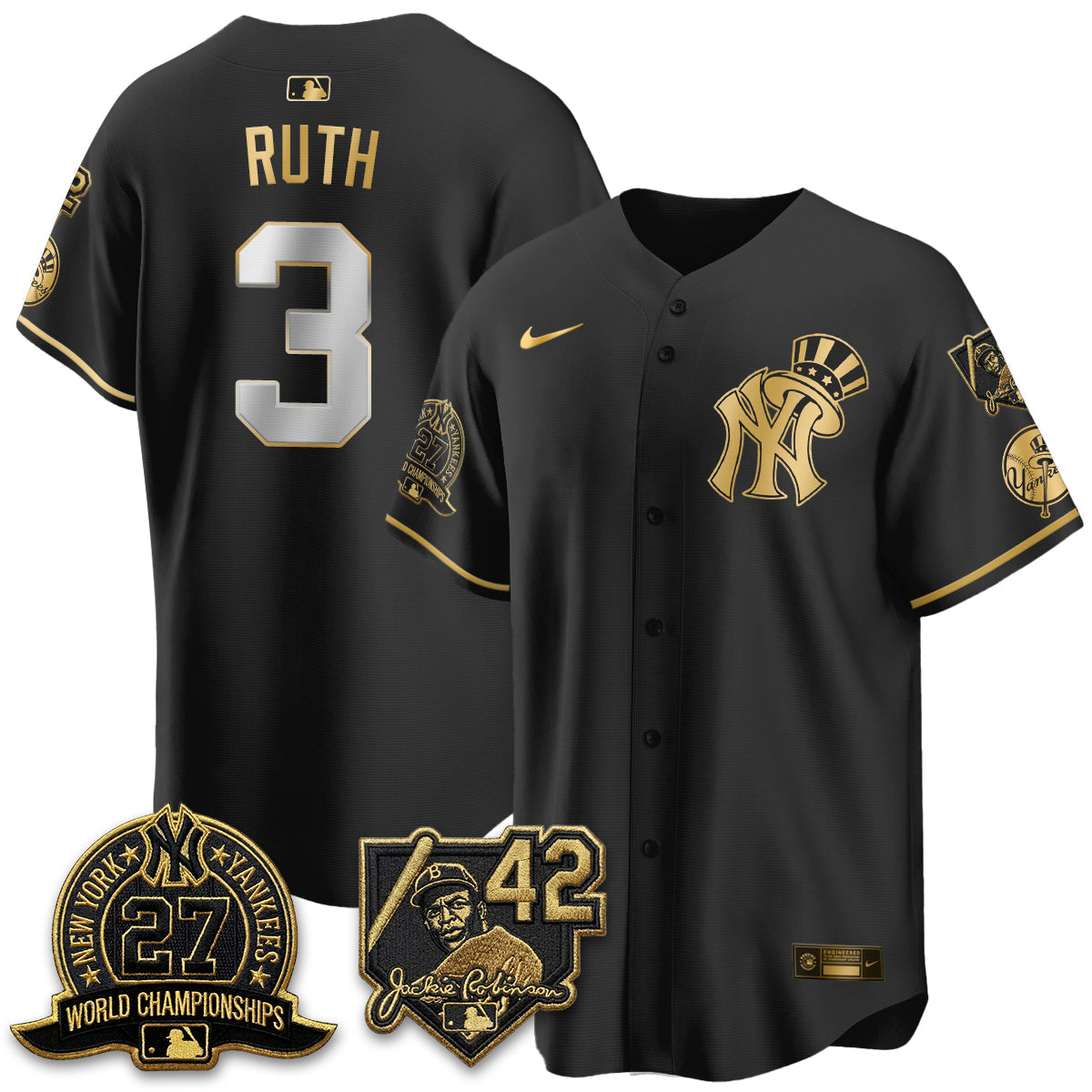 New York Yankees 2026 Jackie Robinson Day Vapor Limited Gold Edition Jersey - All Stitched - V2