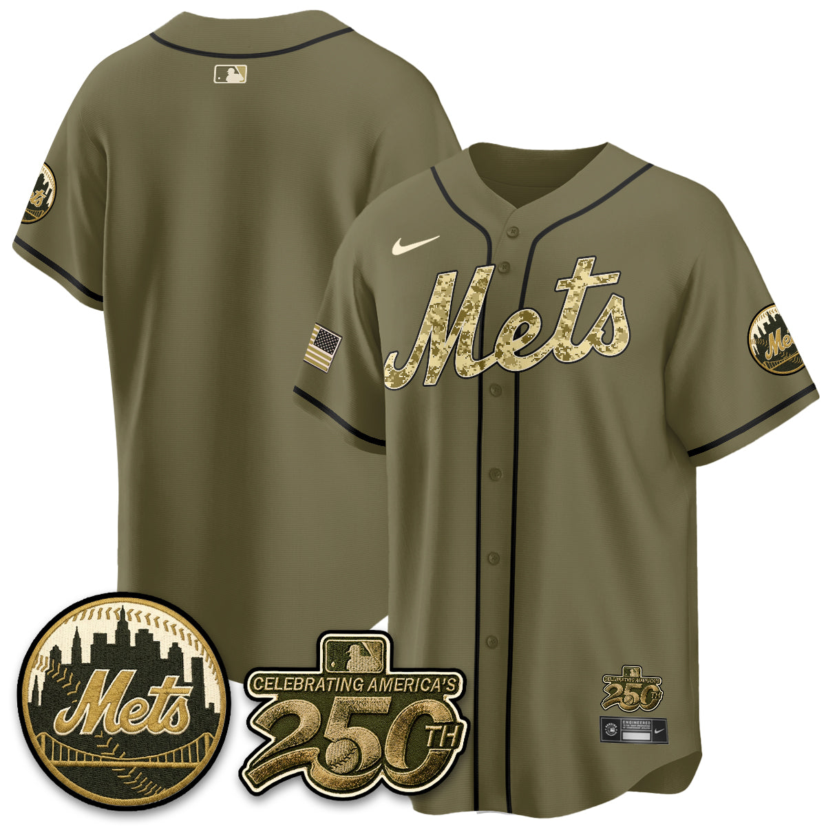 New York Mets Armed Forces Day Vapor Premier Limited Jersey - All Stitched V2