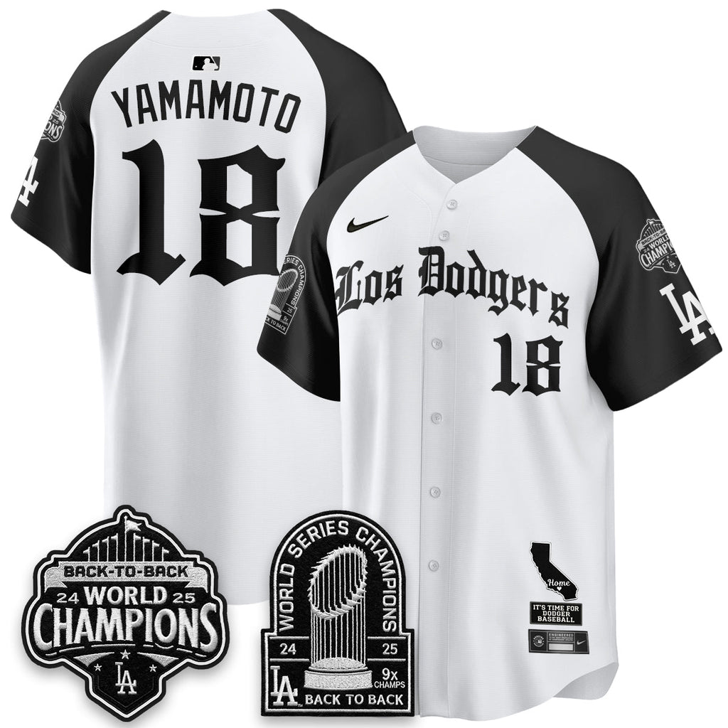 Los Angeles Dodgers World Series Champions Vapor Premier Limited Gothic Edition Jersey - All Stitched