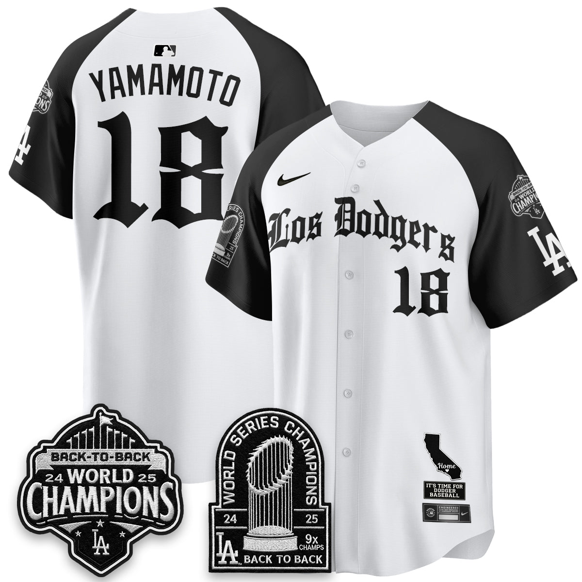 Los Angeles Dodgers World Series Champions Vapor Premier Limited Gothic Edition Jersey - All Stitched