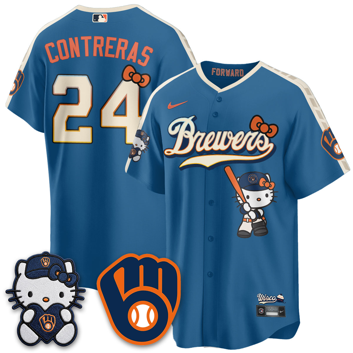 Milwaukee Brewers Meow KT Night Vapor Limited Jersey - All Stitched