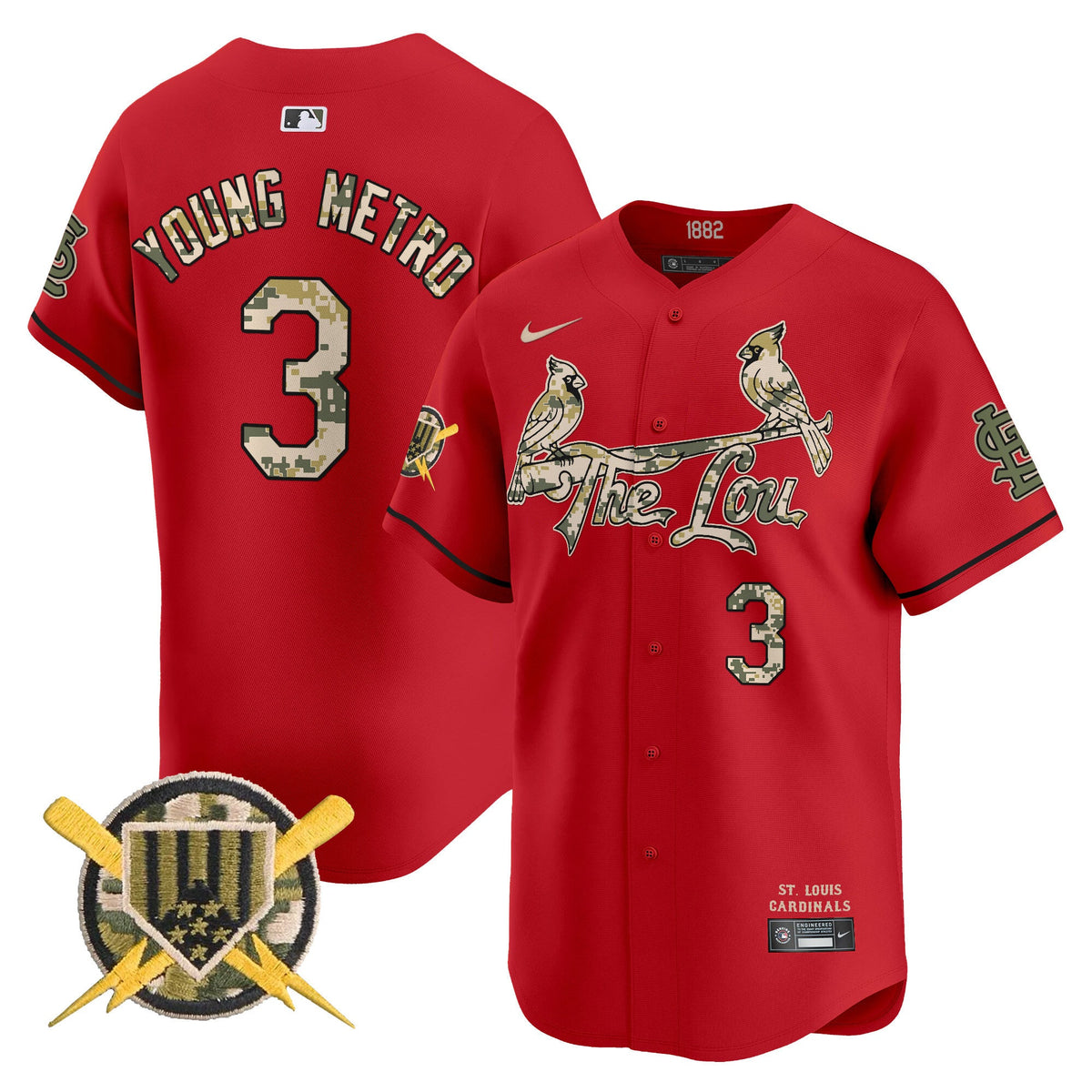 St. Louis Cardinals Armed Forces Day Vapor Premier Limited Jersey - All Stitched