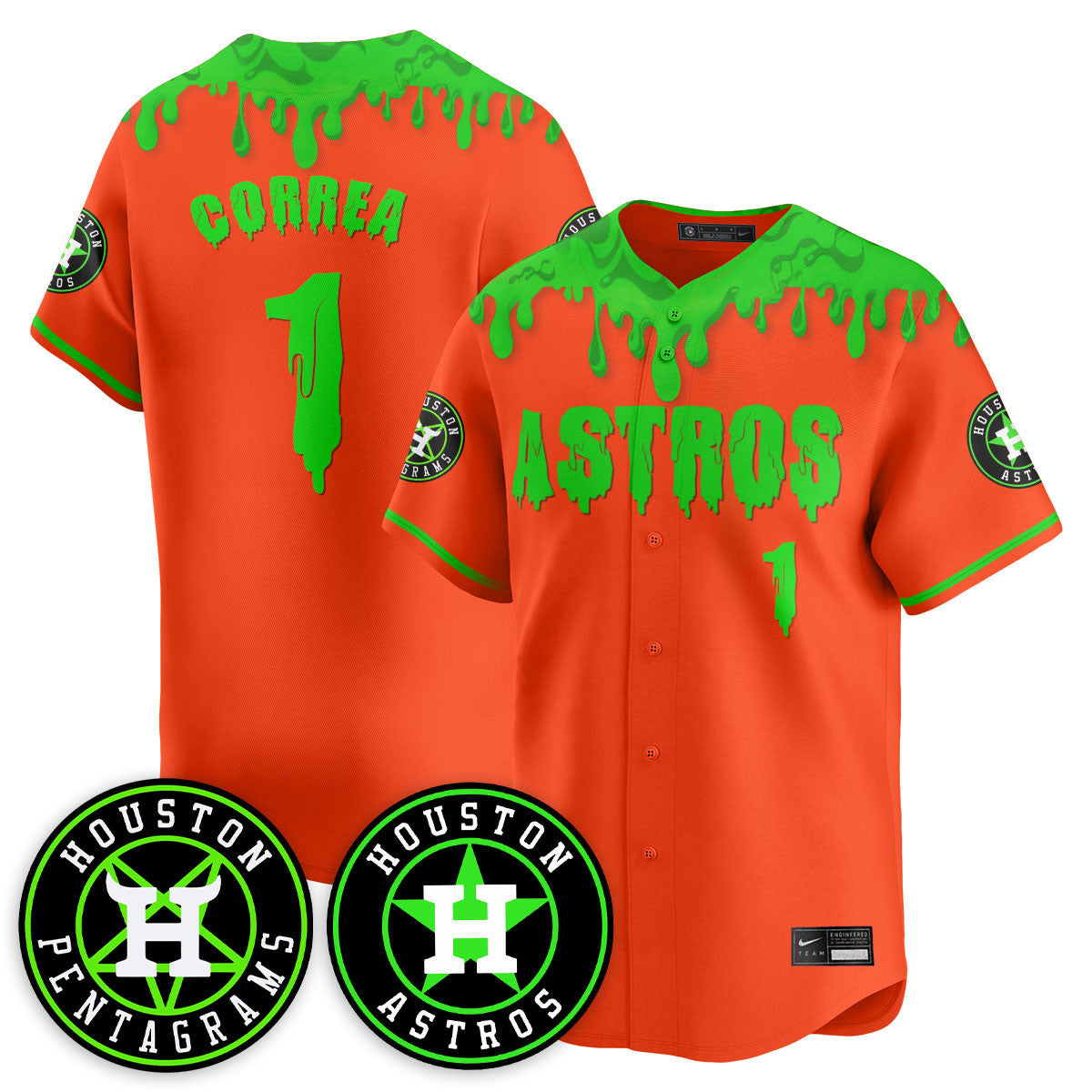 HOU "Slime Night Special" Men Jersey - Stitched