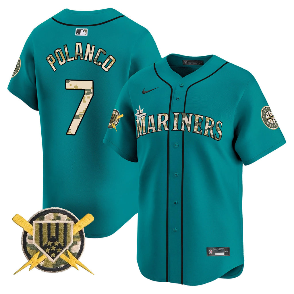 Seattle Mariners Armed Forces Day Vapor Premier Limited Jersey - All Stitched