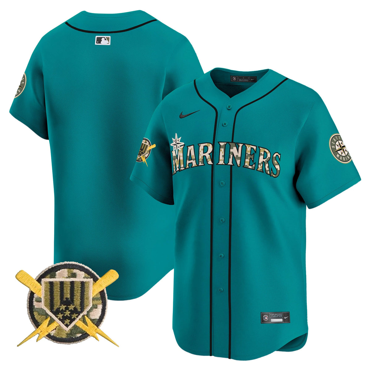 Seattle Mariners Armed Forces Day Vapor Premier Limited Jersey - All Stitched