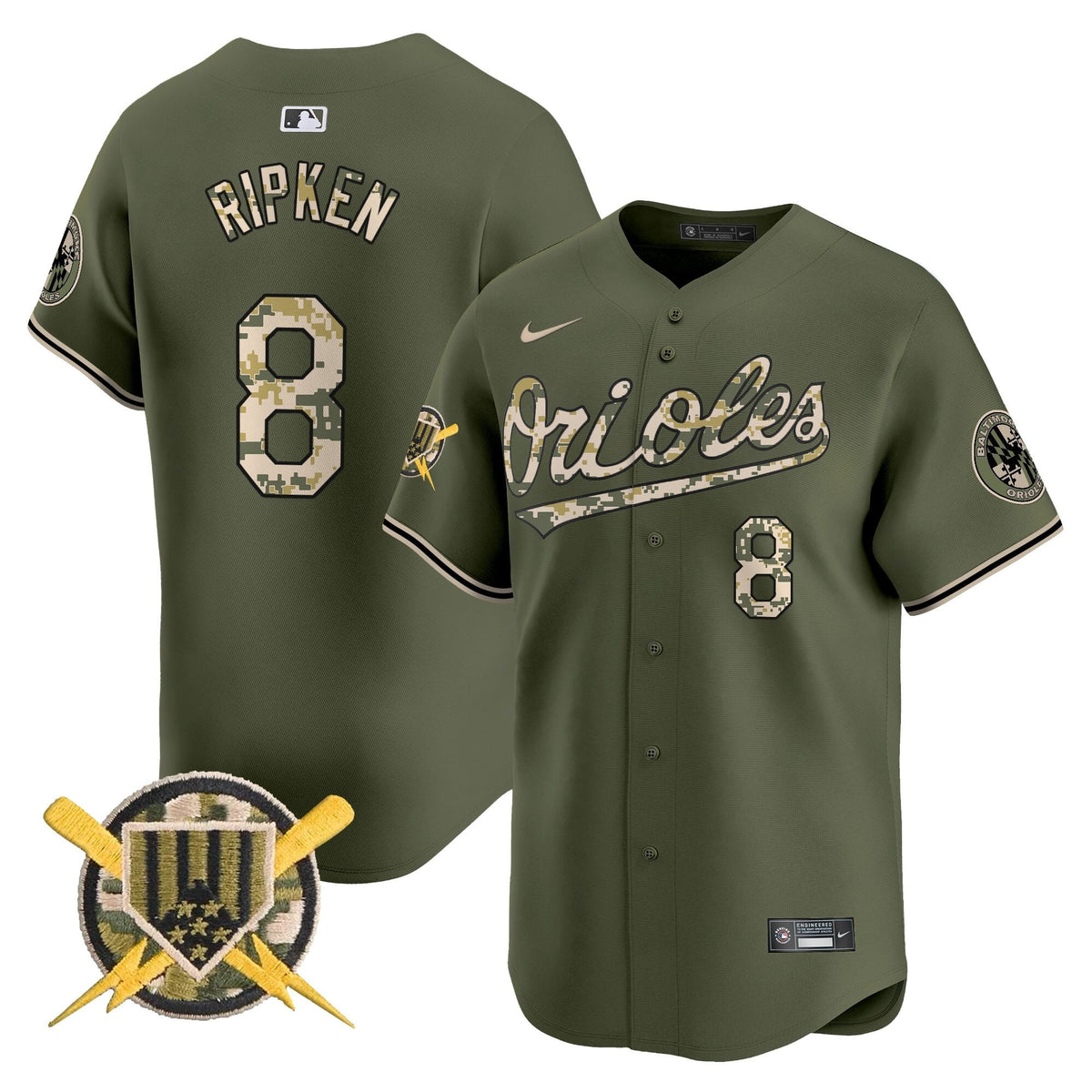 Baltimore Orioles Armed Forces Day Vapor Premier Limited Jersey - All Stitched