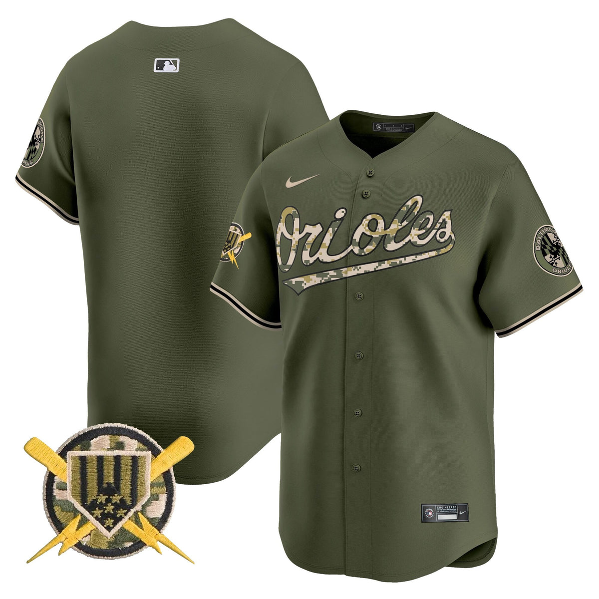 Baltimore Orioles Armed Forces Day Vapor Premier Limited Jersey - All Stitched