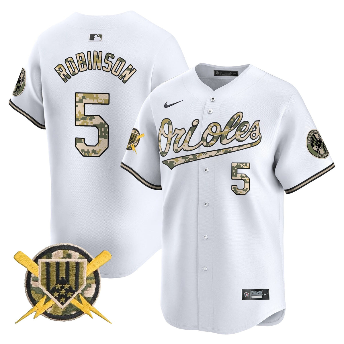 Baltimore Orioles Armed Forces Day Vapor Premier Limited Jersey - All Stitched