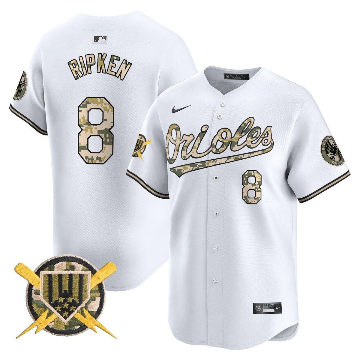 Baltimore Orioles Armed Forces Day Vapor Premier Limited Jersey - All Stitched