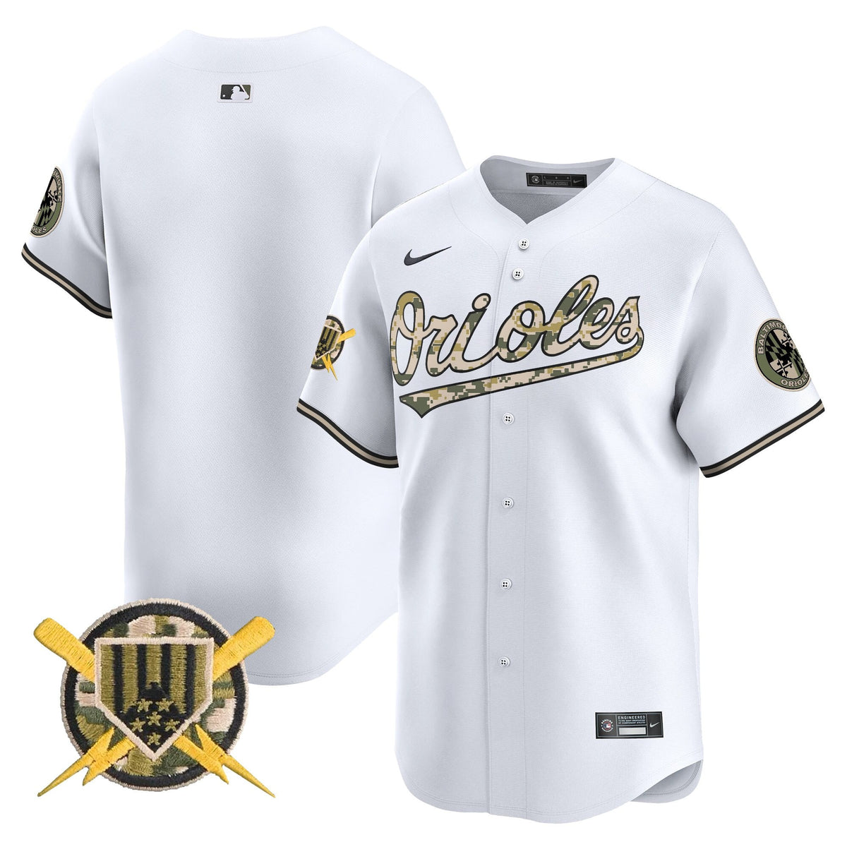 Baltimore Orioles Armed Forces Day Vapor Premier Limited Jersey - All Stitched