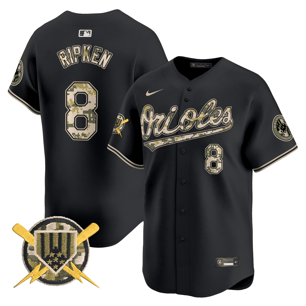 Baltimore Orioles Armed Forces Day Vapor Premier Limited Jersey - All Stitched
