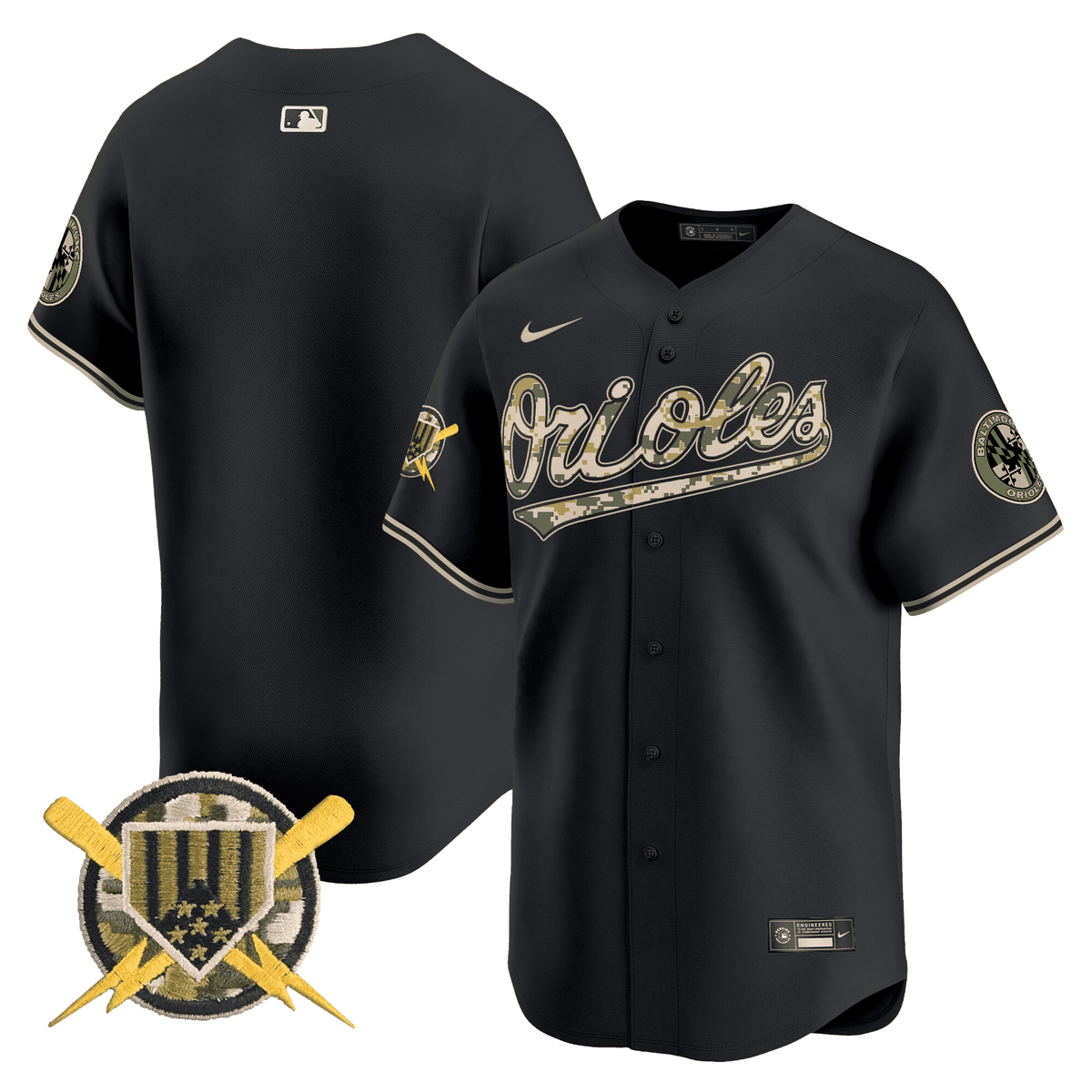 Baltimore Orioles Armed Forces Day Vapor Premier Limited Jersey - All Stitched