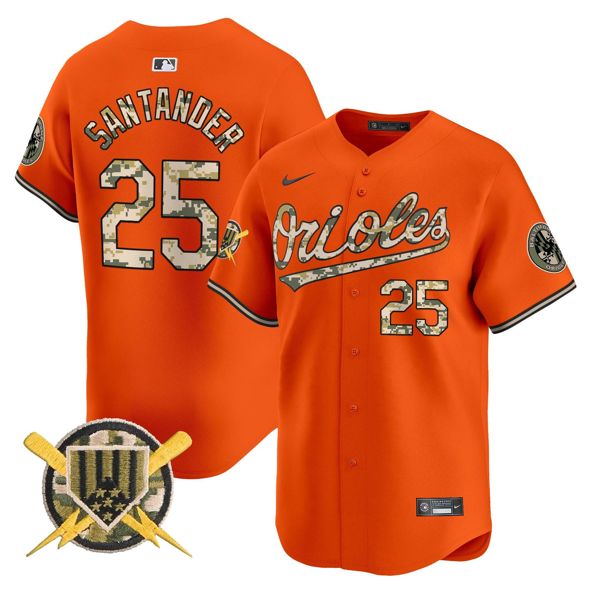 Baltimore Orioles Armed Forces Day Vapor Premier Limited Jersey - All Stitched