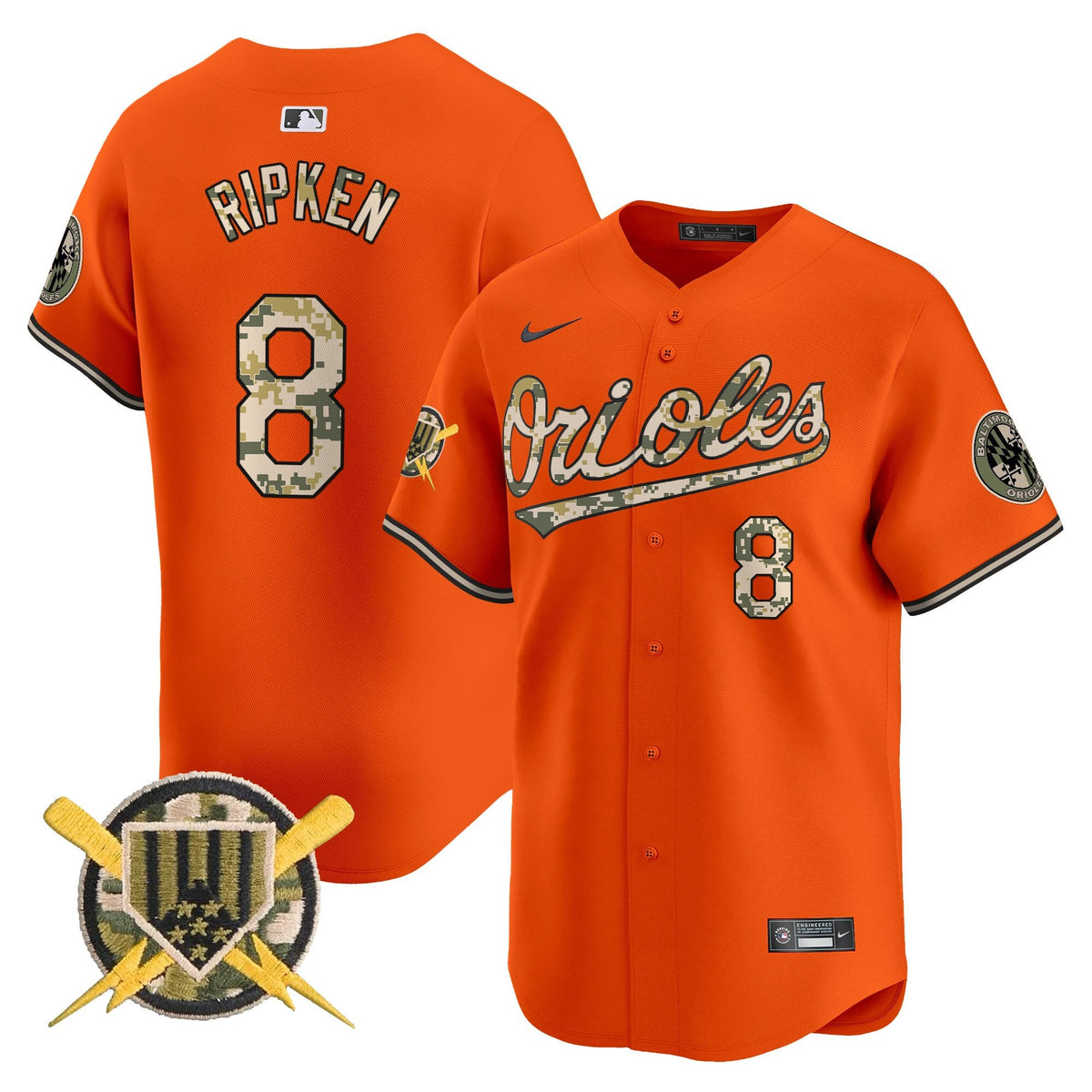 Baltimore Orioles Armed Forces Day Vapor Premier Limited Jersey - All Stitched