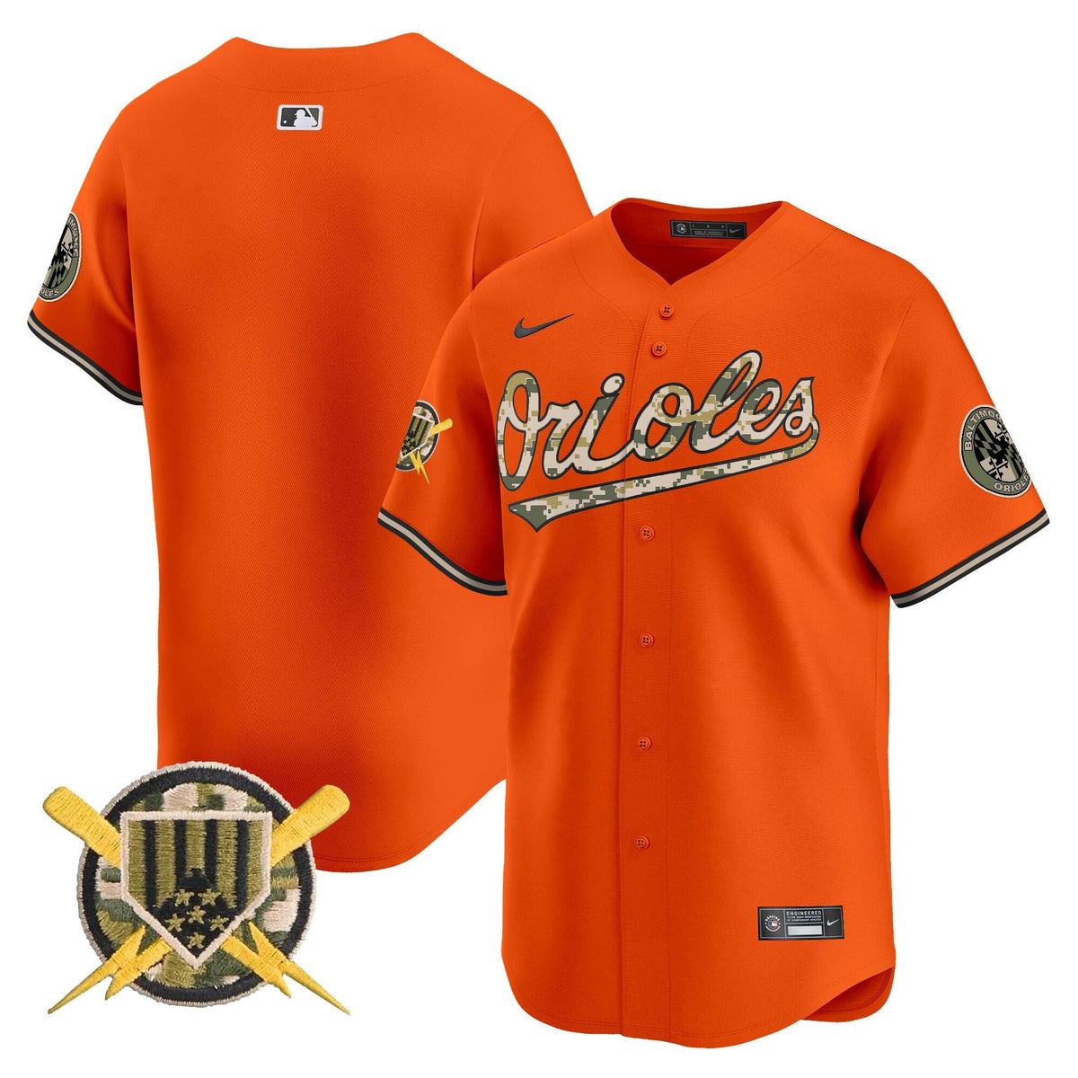 Baltimore Orioles Armed Forces Day Vapor Premier Limited Jersey - All Stitched