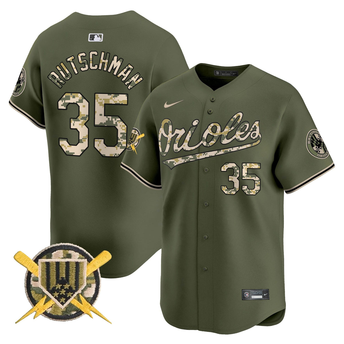 Baltimore Orioles Armed Forces Day Vapor Premier Limited Jersey - All Stitched
