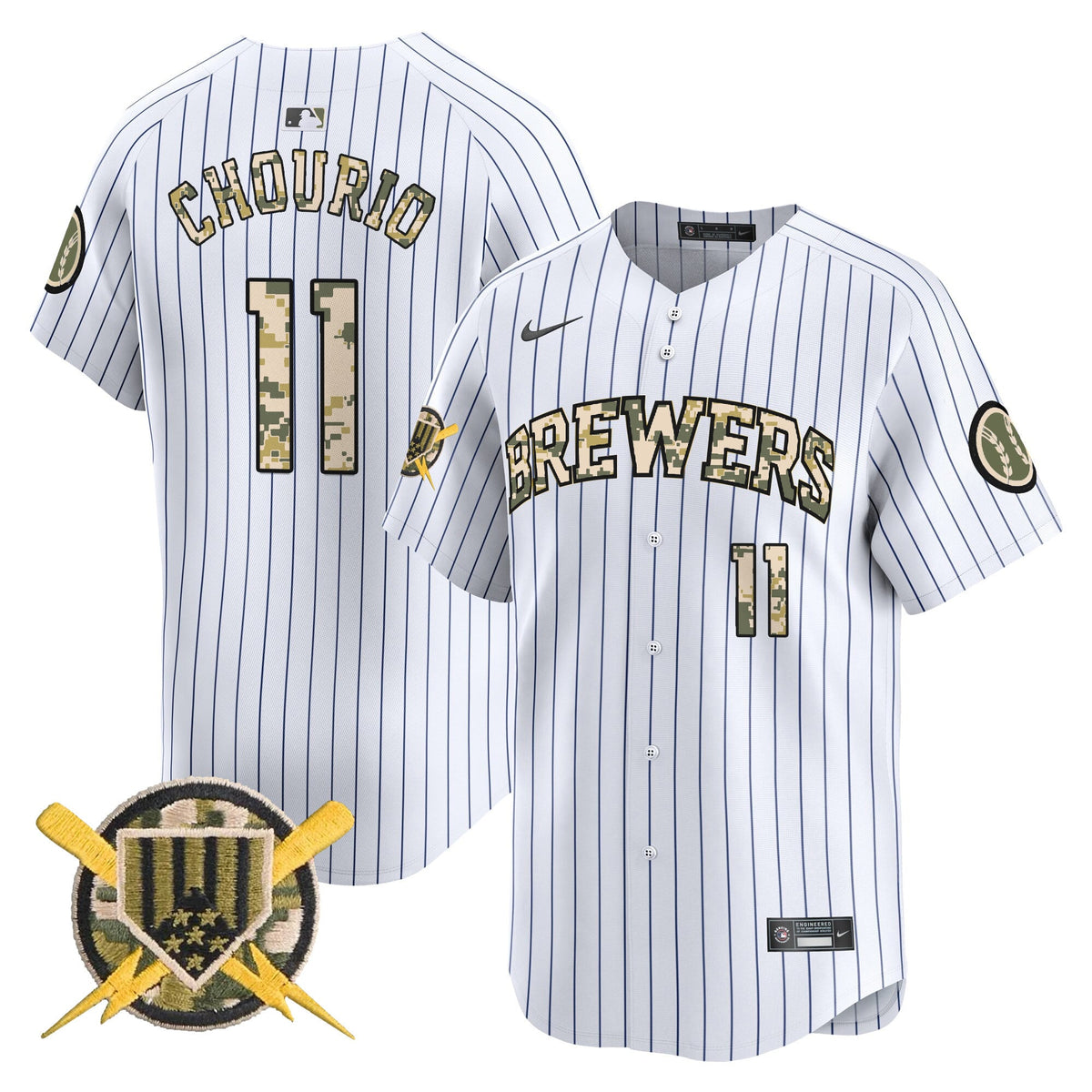 Milwaukee Brewers Armed Forces Day Vapor Premier Limited Jersey - All Stitched