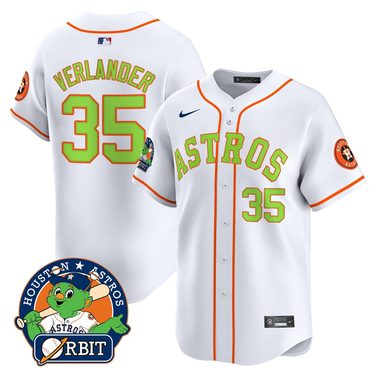 Astros Orbit Patch Vapor Premier Limited Jersey V2 - All Stitched
