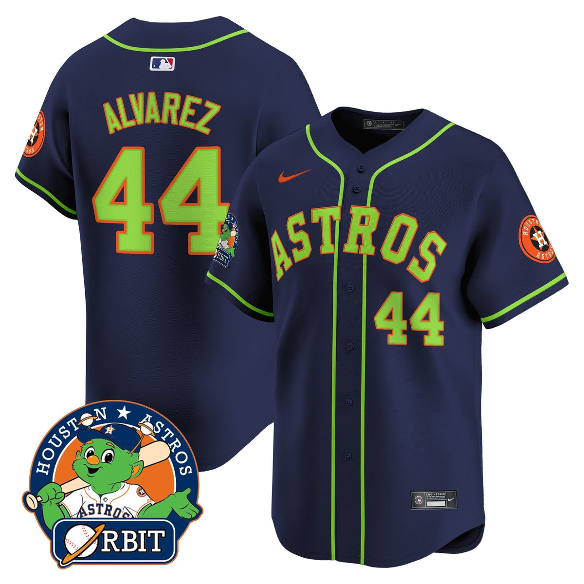 Astros Orbit Patch Vapor Premier Limited Jersey V2 - All Stitched