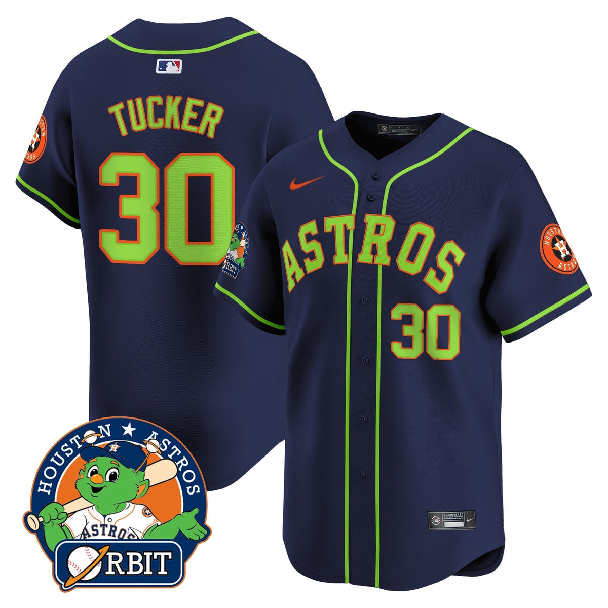 Astros Orbit Patch Vapor Premier Limited Jersey V2 - All Stitched