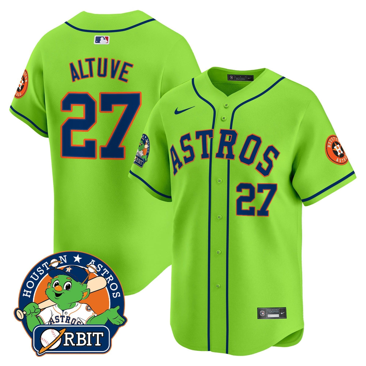 Astros Orbit Patch Vapor Premier Limited Jersey V2 - All Stitched