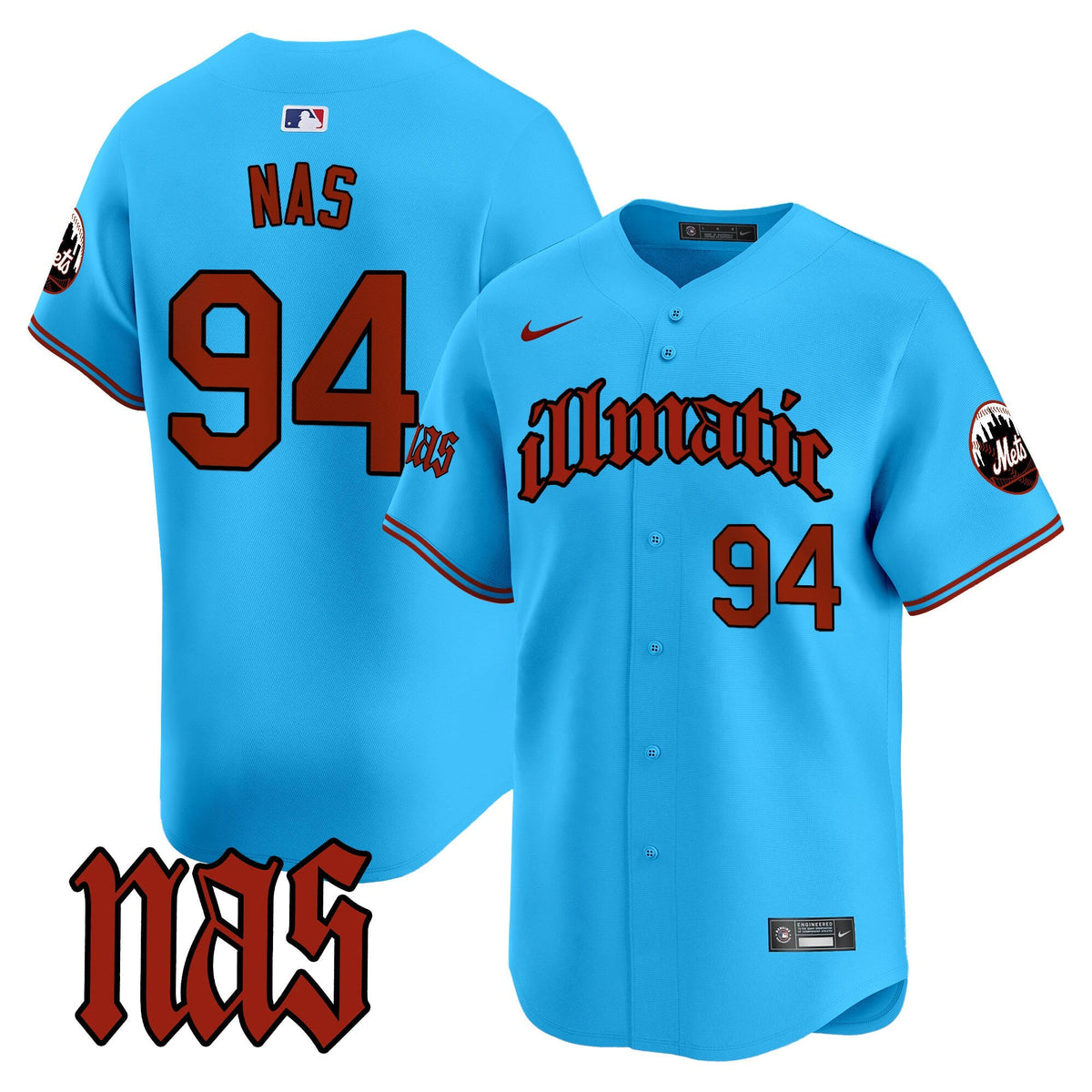 Mets Nas Illmatic Vapor Premier Limited Jersey - Stitched