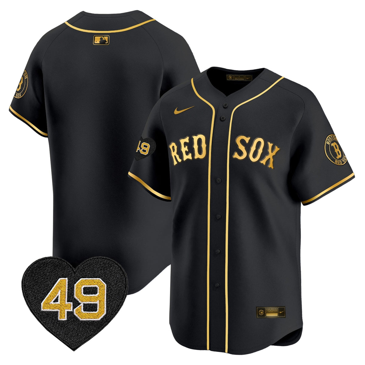 BOS Tim Wakefield Patch Vapor Premier Limited Jersey - All Stitched