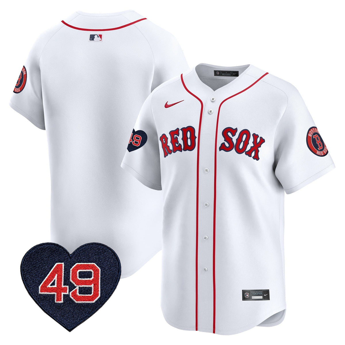 BOS Tim Wakefield Patch Vapor Premier Limited Jersey - Stitched