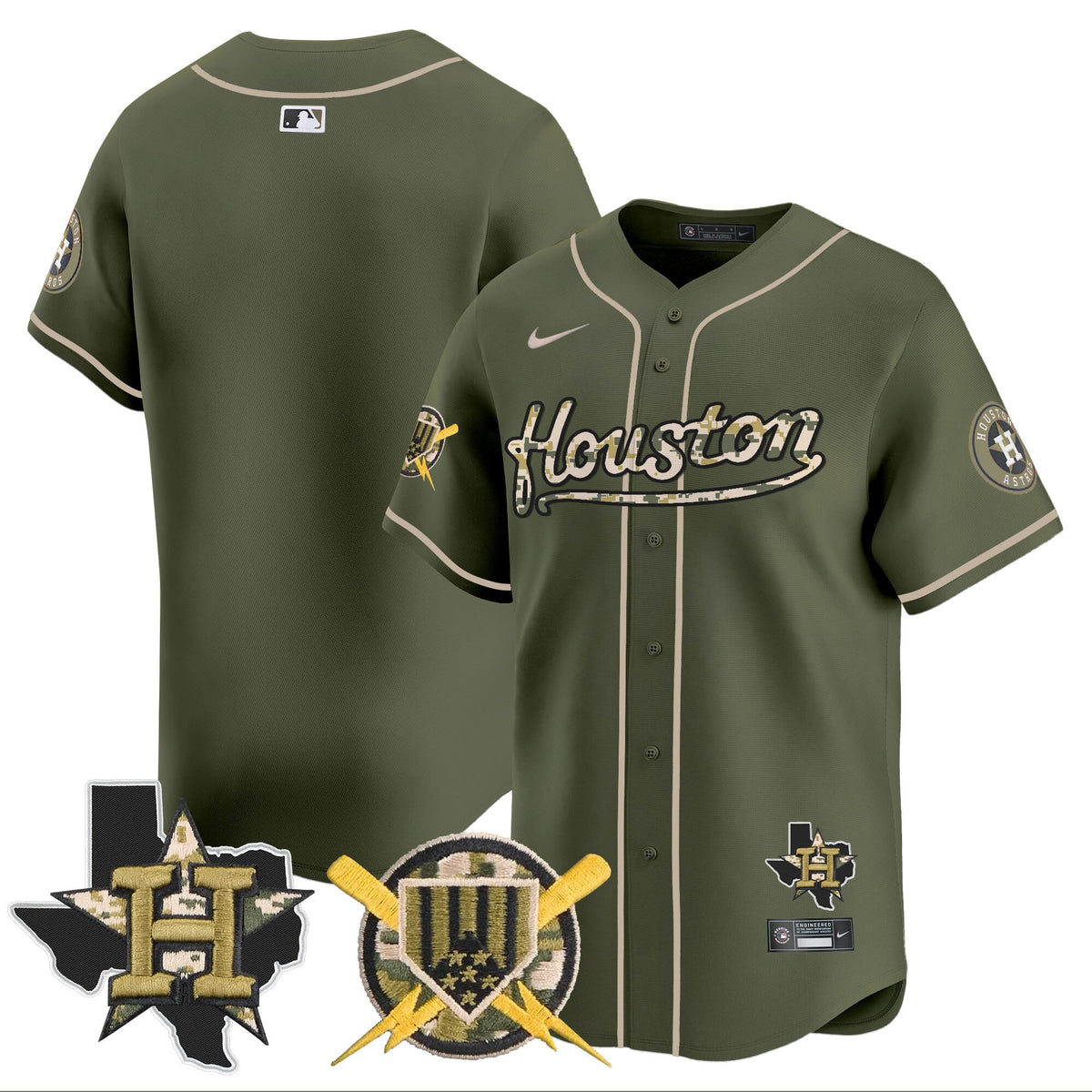 Houston Astros Armed Forces Day Vapor Premier Limited Jersey - All Stitched V2