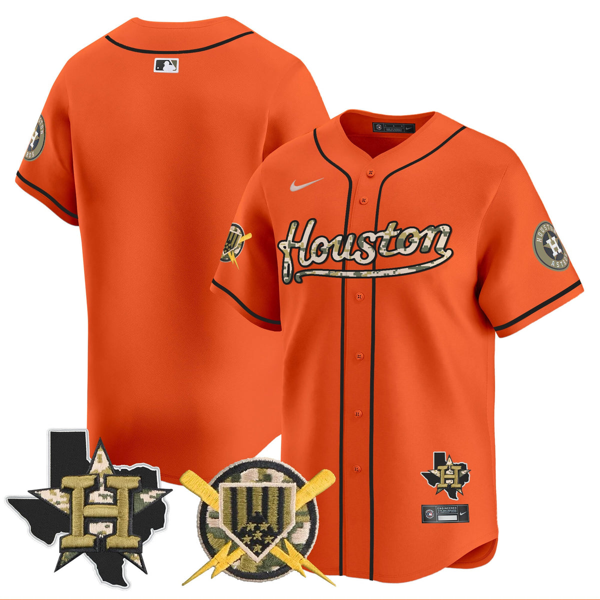 Houston Astros Armed Forces Day Vapor Premier Limited Jersey - All Stitched V2