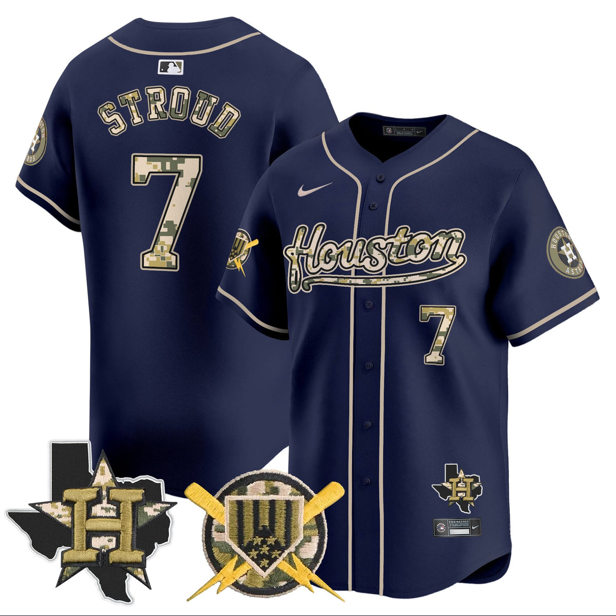 Houston Astros Armed Forces Day Vapor Premier Limited Jersey - All Stitched V2