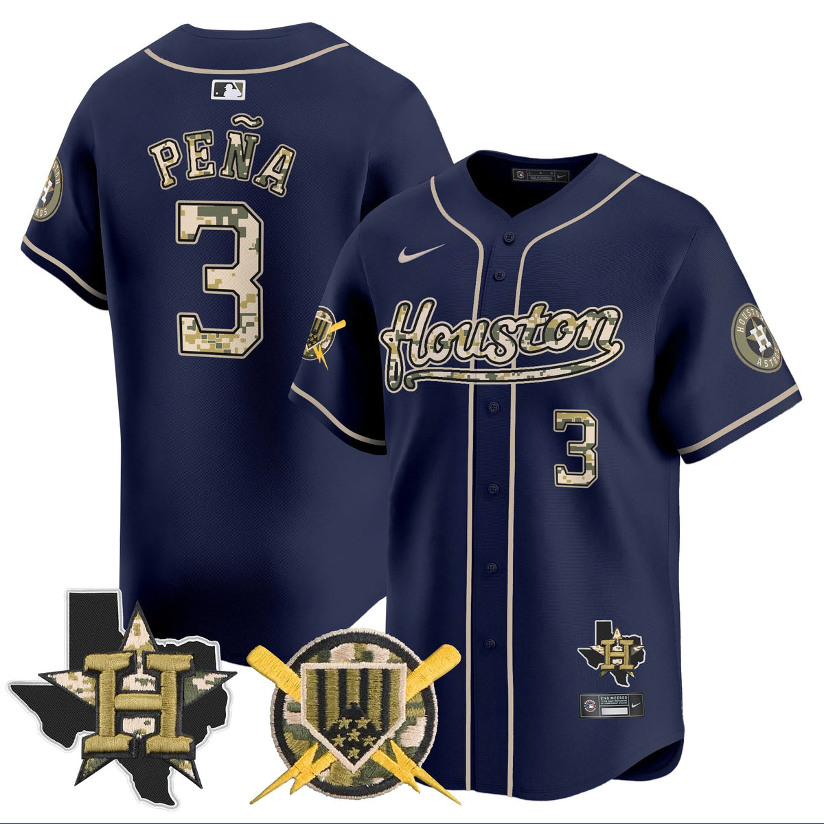 Houston Astros Armed Forces Day Vapor Premier Limited Jersey - All Stitched V2