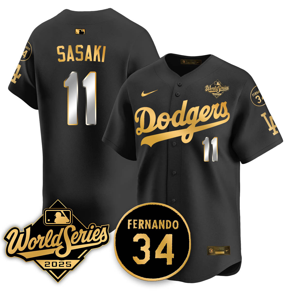 LAD 2025 World Series Champions Jersey N1 - All Stitched